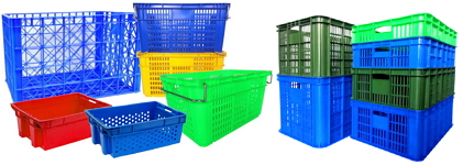 塑膠搬運箱 塑膠物流籃 鐵柄籃-沛澄塑膠