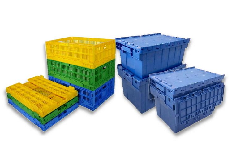 掀蓋式物流箱 折合式物流箱 超商物流箱 摺合籃 折合搬運箱 折合儲運箱-沛澄塑膠箱籃